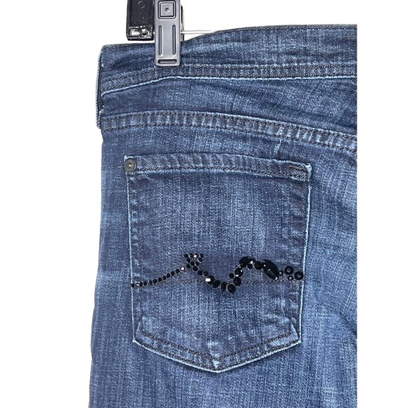 7 For All Mankind Jeans Womens Size 28 Small Rocker Bootcut Denim Pants Blue - Picture 10 of 12